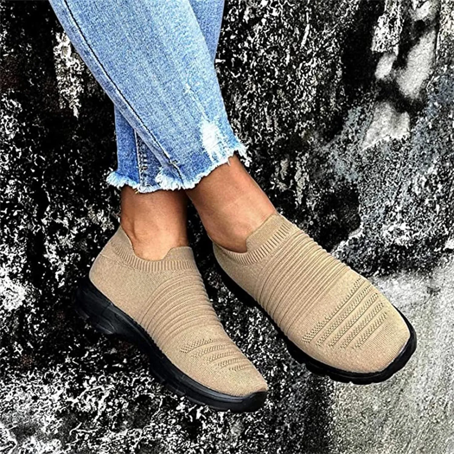 Lausiuoe Sneakers For Women Walking Shoes Comfortable Fashion Sneakers Breathable Casual Comfortable Lightweight Shoes