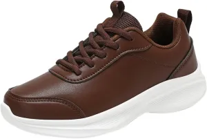 Leather Casual Dress Shoes for Men Non Slip Walking Shoes Waterproof Lace Up Running Shoes Sneakers for Women