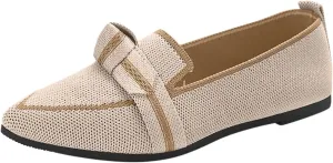 Leisure Slip On Work Fashionable Women's Large Size Flat Shoes with A Pointed Toe Breathable Single Color and Lace Up Design.