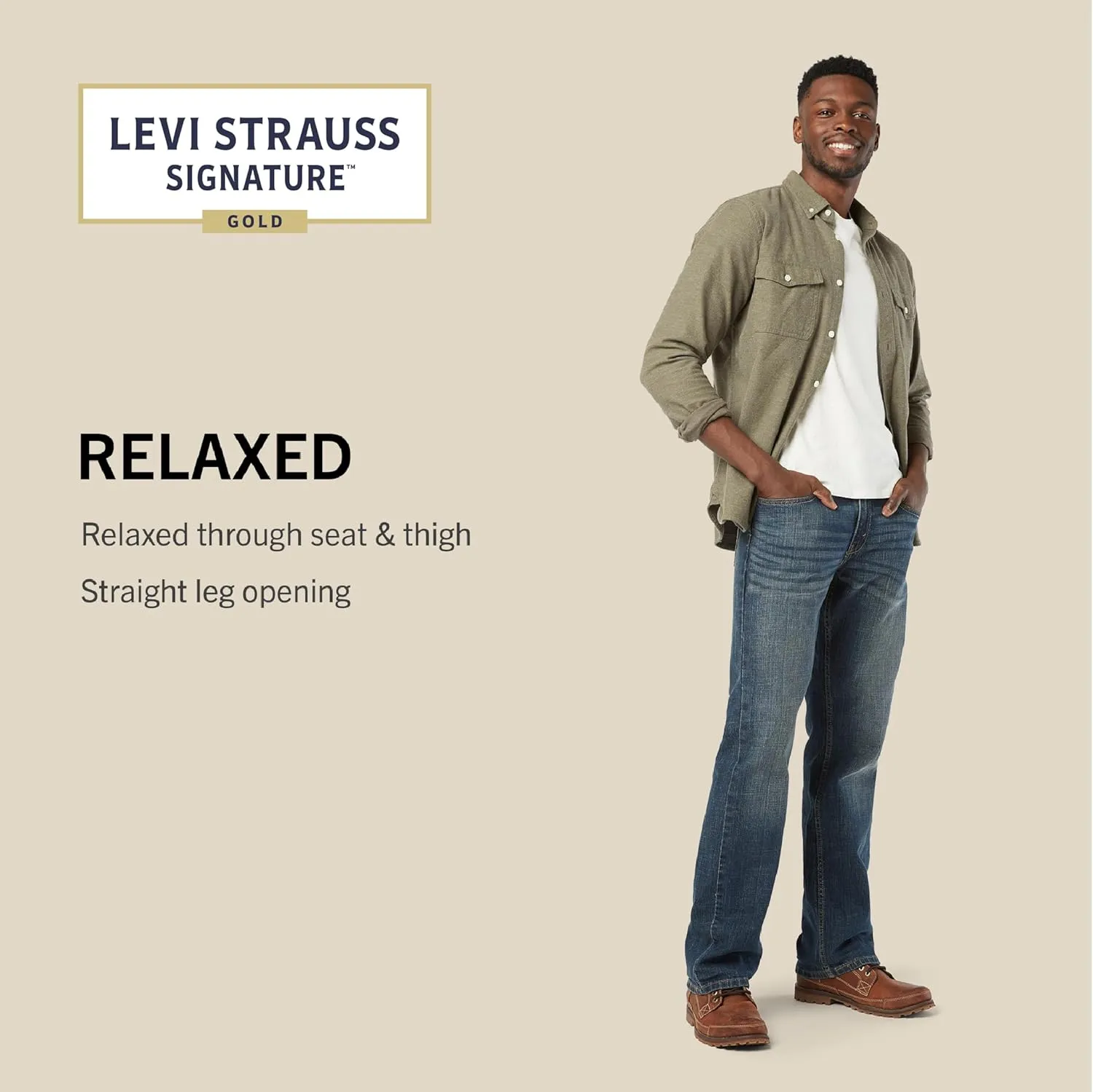 Levi Strauss Signature Gold Men's Relaxed Fit Flex Jeans (Available in Big & Tall)