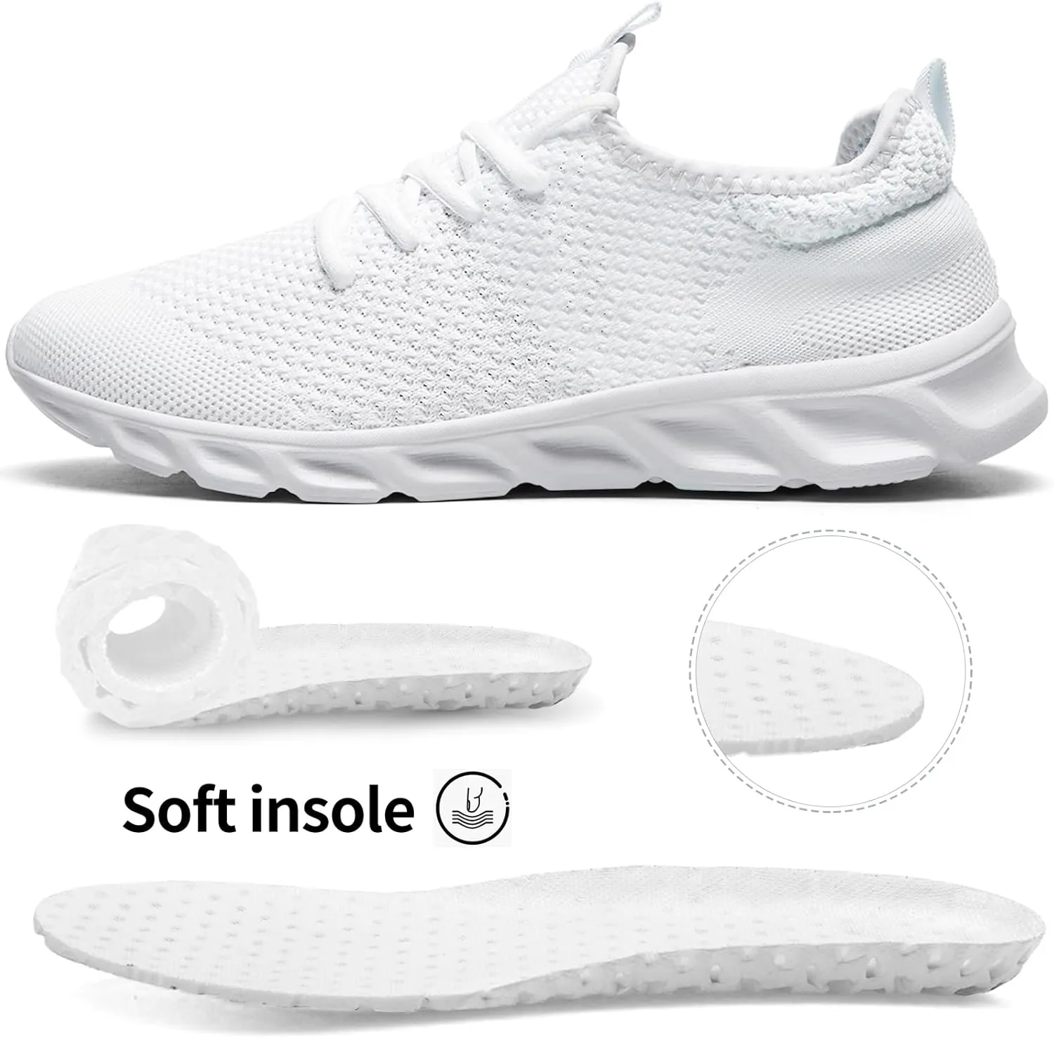 Linenghs Mens Running Shoes Tennis Gym Sneakers Casual Slip On Walking Lightweight Athletic Workout Breathable Fashion Sports Shoes