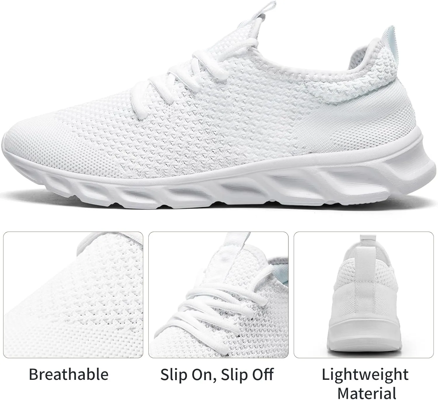 Linenghs Mens Running Shoes Tennis Gym Sneakers Casual Slip On Walking Lightweight Athletic Workout Breathable Fashion Sports Shoes