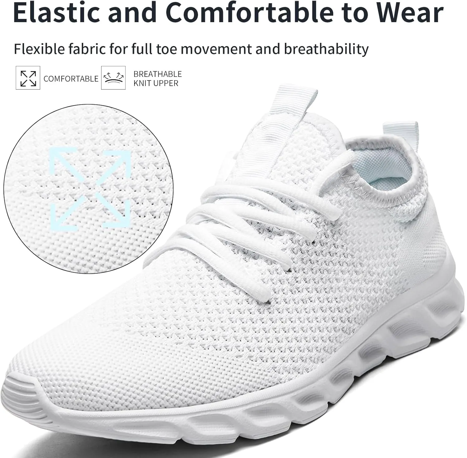 Linenghs Mens Running Shoes Tennis Gym Sneakers Casual Slip On Walking Lightweight Athletic Workout Breathable Fashion Sports Shoes
