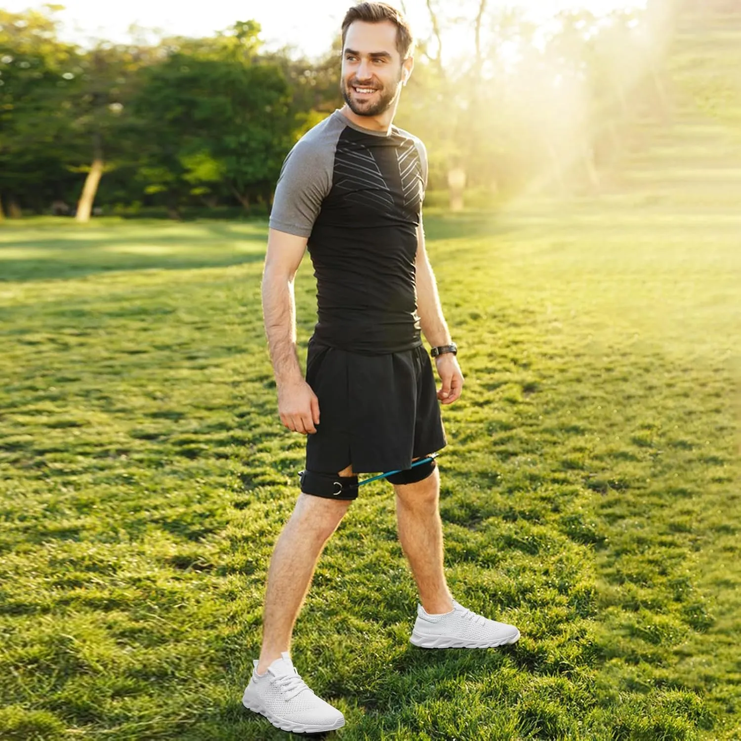 Linenghs Mens Running Shoes Tennis Gym Sneakers Casual Slip On Walking Lightweight Athletic Workout Breathable Fashion Sports Shoes
