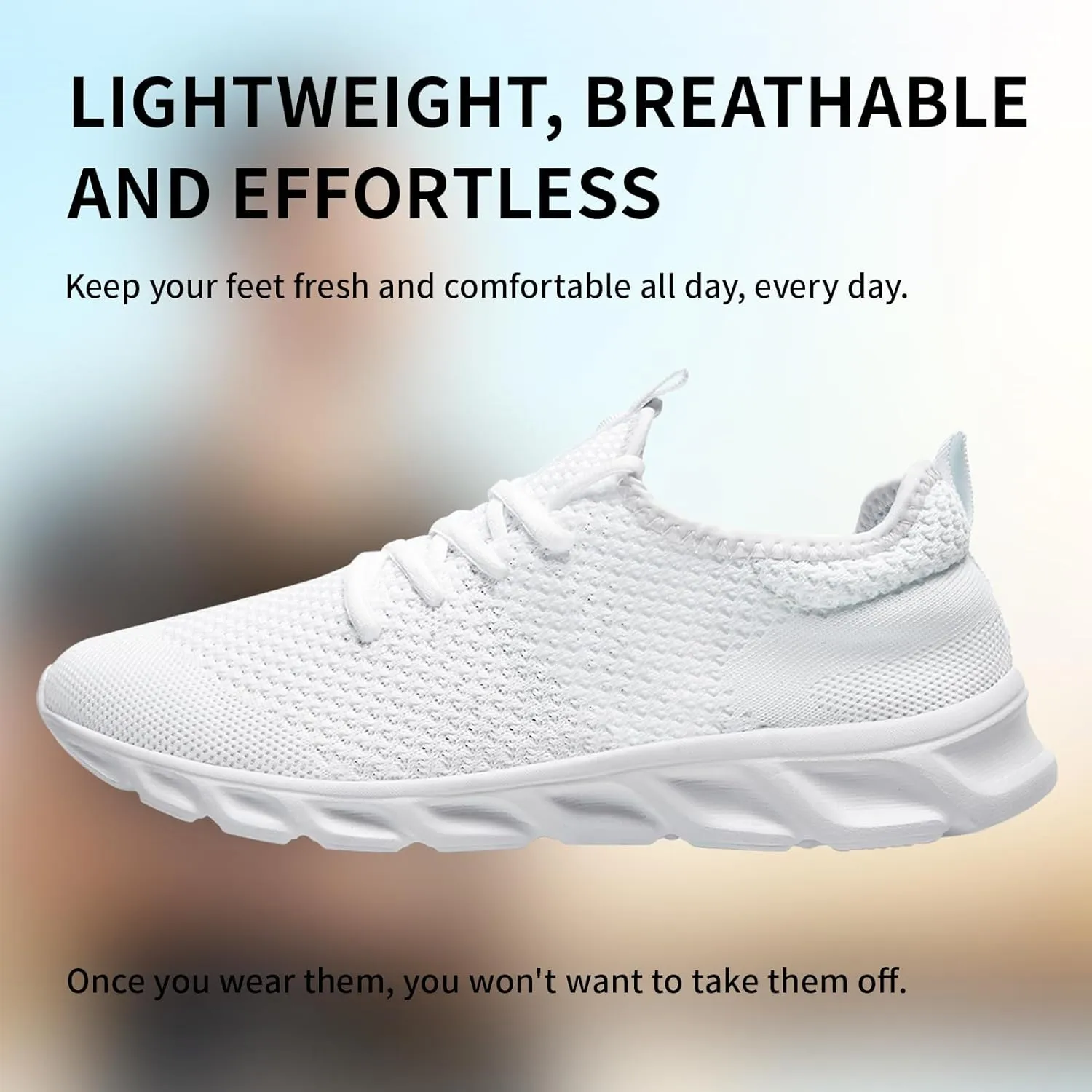 Linenghs Mens Running Shoes Tennis Gym Sneakers Casual Slip On Walking Lightweight Athletic Workout Breathable Fashion Sports Shoes