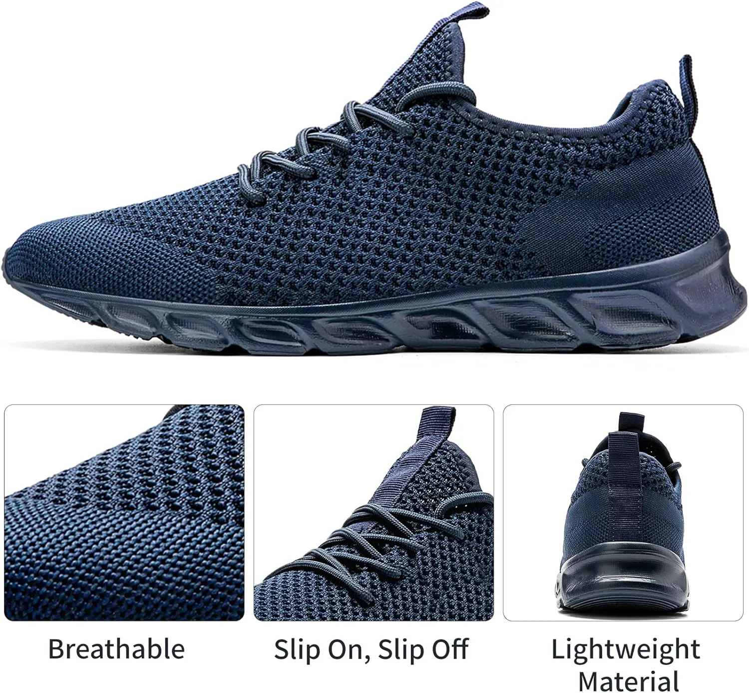 Linenghs Mens Running Shoes Tennis Gym Sneakers Casual Slip On Walking Lightweight Athletic Workout Breathable Fashion Sports Shoes