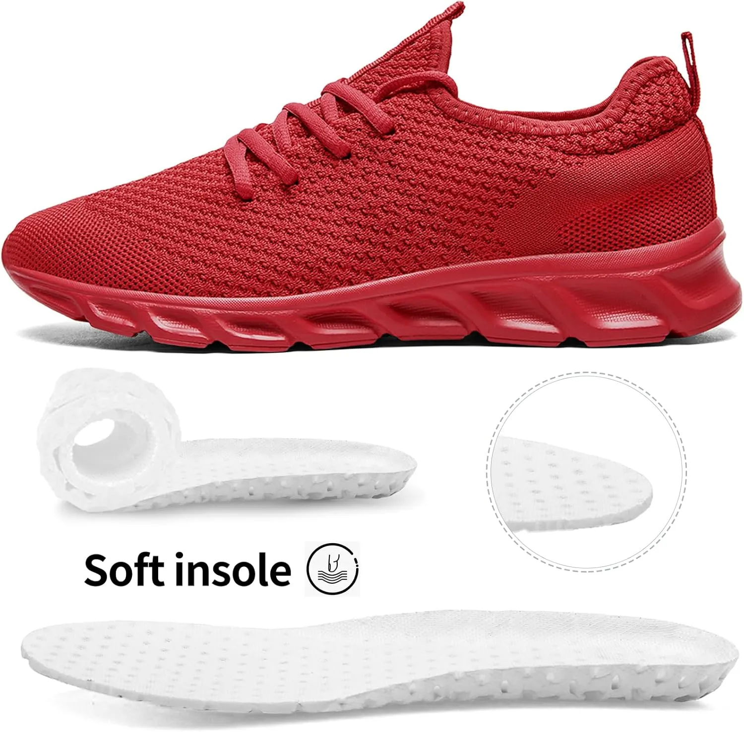 Linenghs Mens Running Shoes Tennis Gym Sneakers Casual Slip On Walking Lightweight Athletic Workout Breathable Fashion Sports Shoes