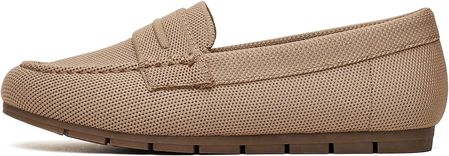 Loafers for Women Comfortable Dressy Casual Work Flats Lightweight & Breathable Slip On Walking Shoes Knit