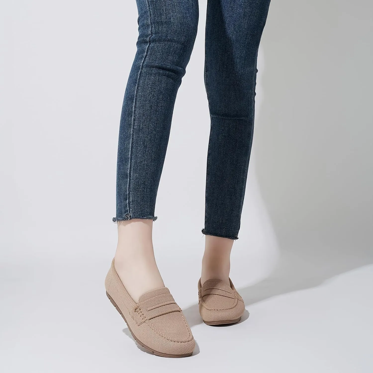Loafers for Women Comfortable Dressy Casual Work Flats Lightweight & Breathable Slip On Walking Shoes Knit