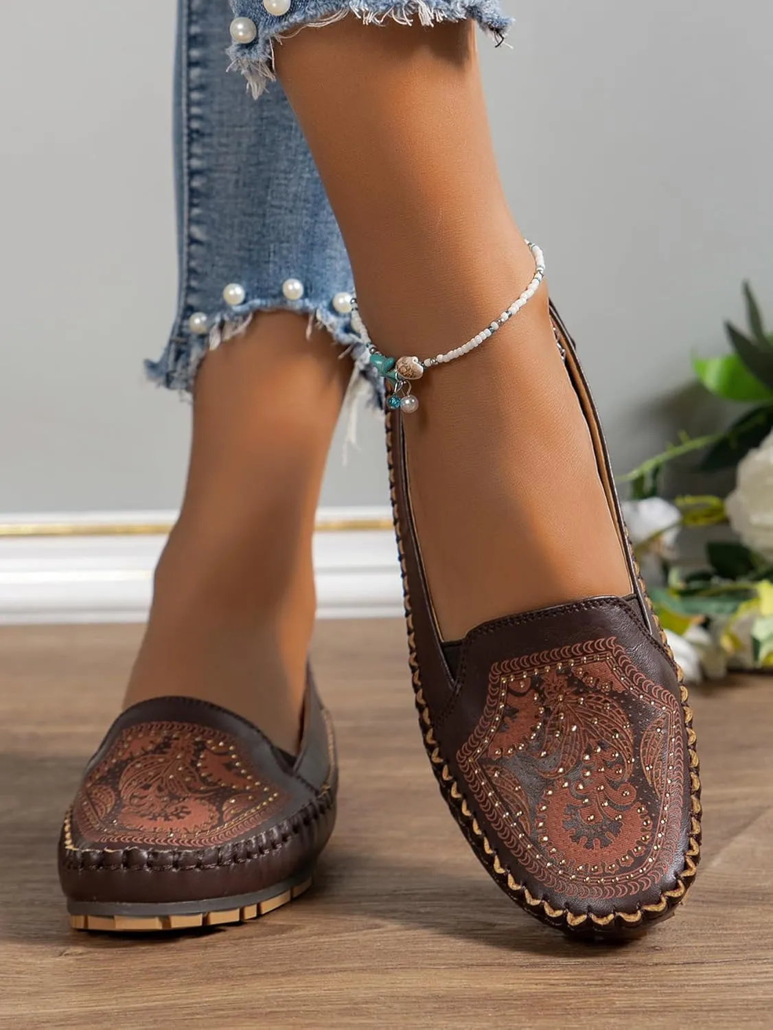 Loafers for Women Leather Business Casual Shoes Comfortable Lightweight Penny Loafers Slip On Work Flats Moccasins Driving Boat Shoes