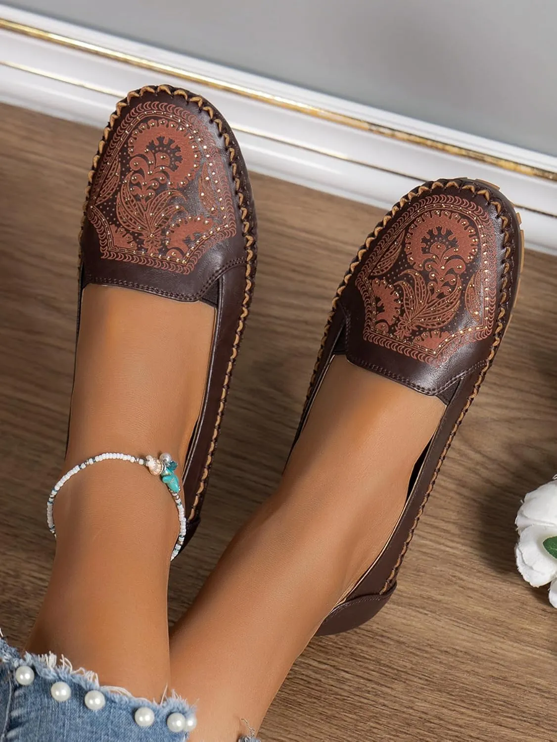 Loafers for Women Leather Business Casual Shoes Comfortable Lightweight Penny Loafers Slip On Work Flats Moccasins Driving Boat Shoes