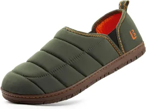LongBay Mens Outdoor Slippers Two Tone Memory Foam Slip On Indoor House Shoes Loafers