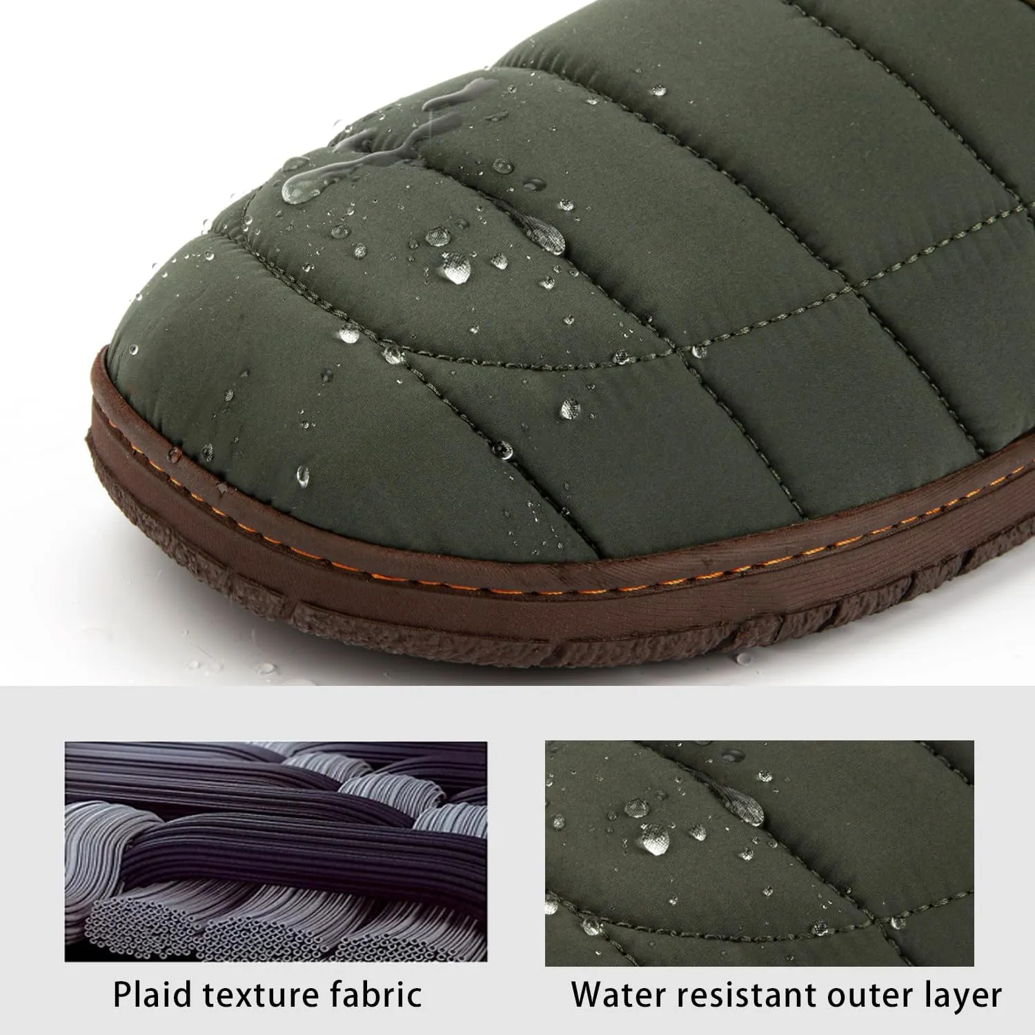 LongBay Mens Outdoor Slippers Two Tone Memory Foam Slip On Indoor House Shoes Loafers