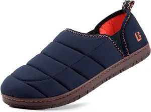 LongBay Mens Outdoor Slippers Two Tone Memory Foam Slip On Indoor House Shoes Loafers