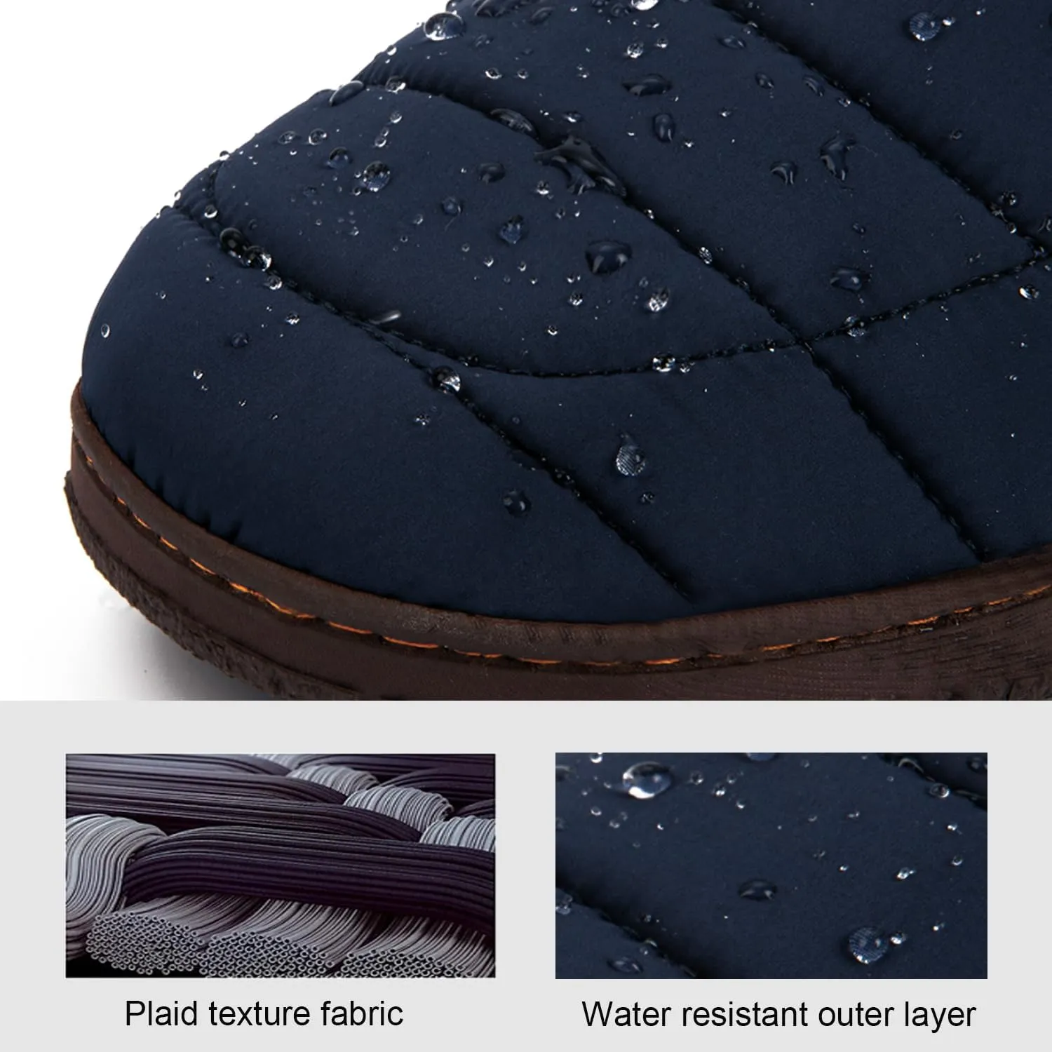 LongBay Mens Outdoor Slippers Two Tone Memory Foam Slip On Indoor House Shoes Loafers