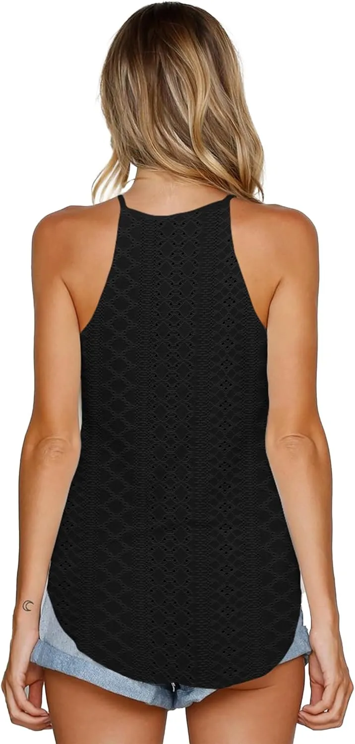 LouKeith Womens Tank Top Racerback Halter Tops Sleeveless Shirts Spaghetti Strap Camisole Casual Summer Basic Blouses