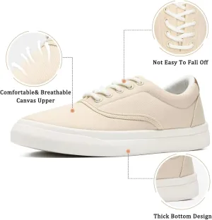 Low-Top Thick Sole Men's Fashion Sneakers Casual Canvas Sneakers for Men Lace up Tennis Shoes Comfortable Breathable Insole Slip on Sneakers Men Low Slip on Shoes - Multiple Colors - Big Size