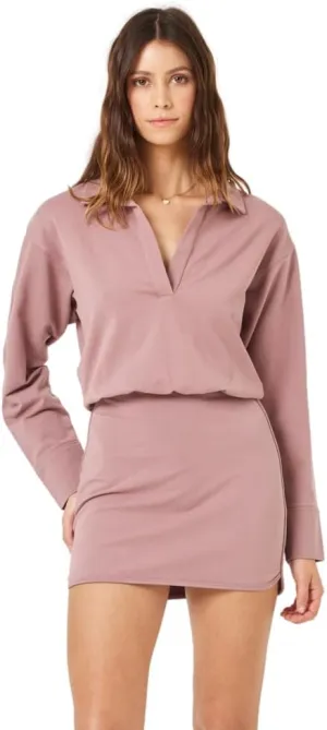 L*Space Carson Dress for Women, Everyday Long Sleeve Mini Dress Featuring a Varsity Collar & Athletic Fit