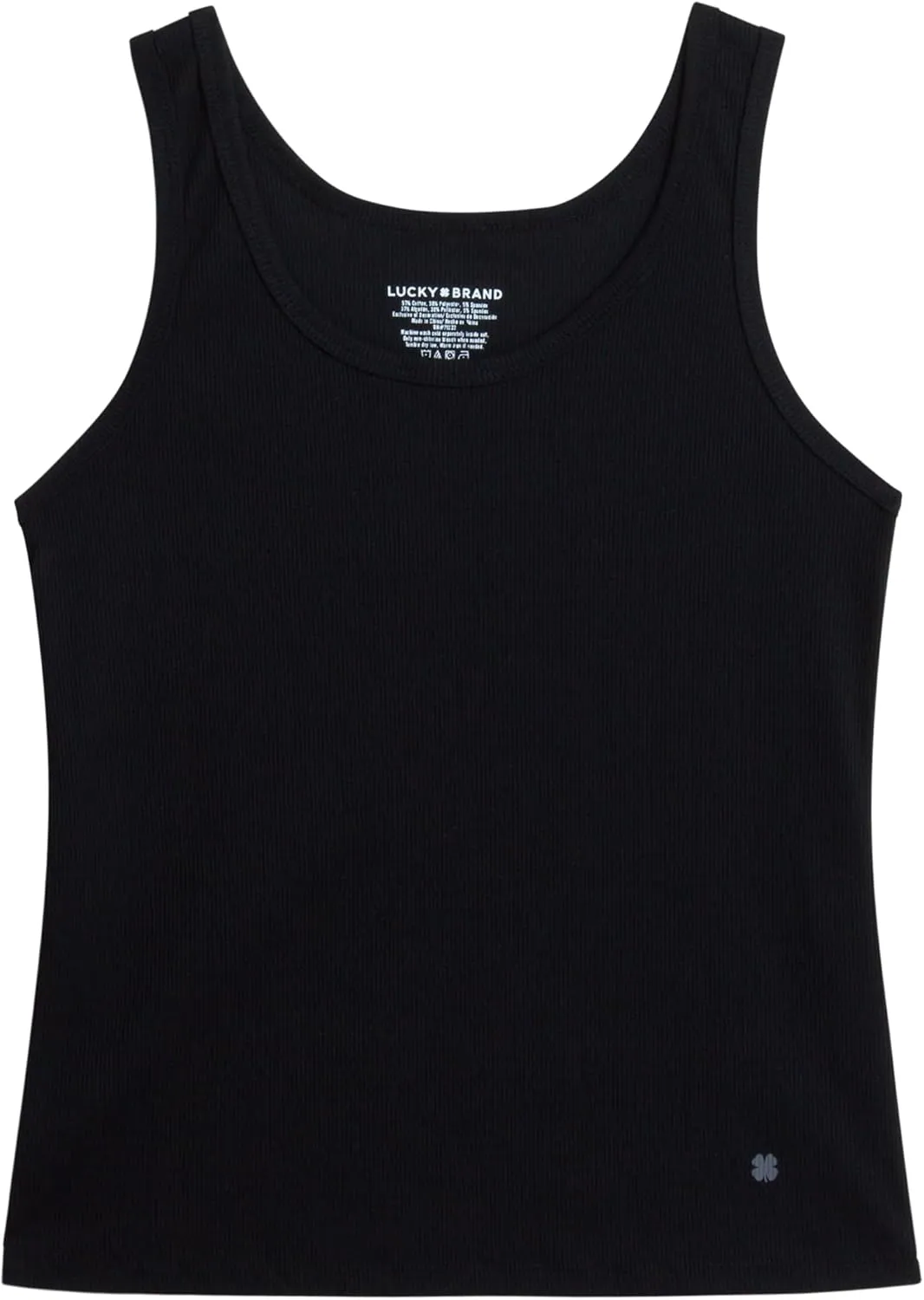 Lucky Brand Women's Tank Top - 3 Pack Stretch Cotton Scoop Neck Ribbed Sleeveless T-Shirt (S-XL)