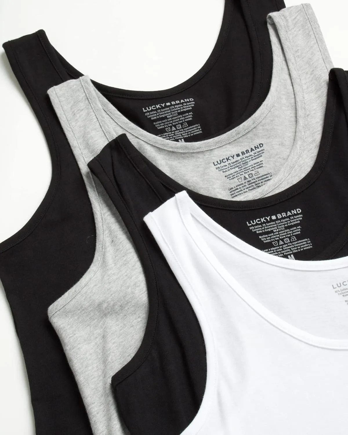 Lucky Brand Women's Tank Top - 4 Pack Stretch Cotton Scoop Neck Sleeveless T-Shirt (S-XL)
