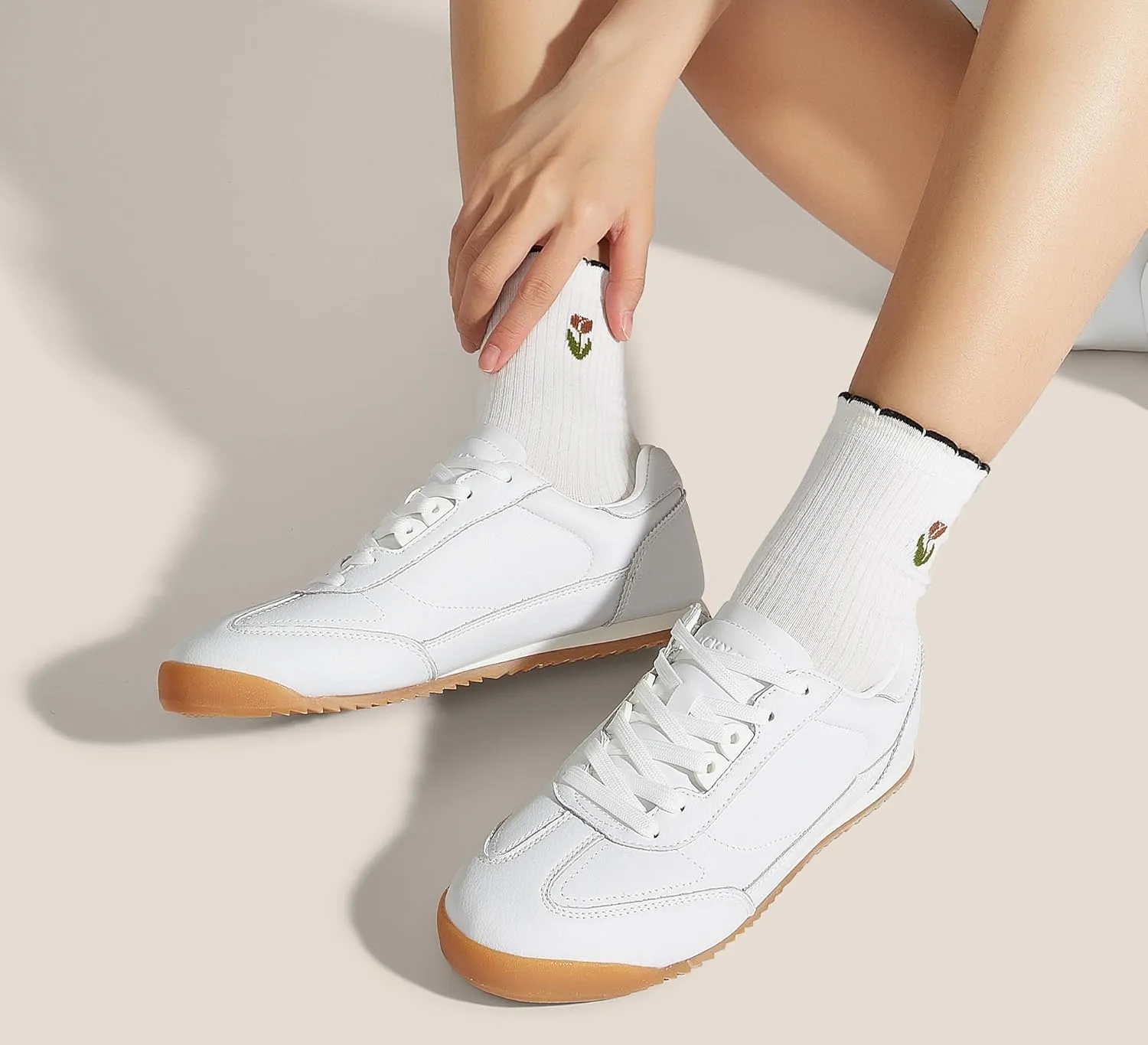 LUCKY STEP Women's Fashion Sneakers Neutral Comfortable Walking Running Gym Workout Shoes
