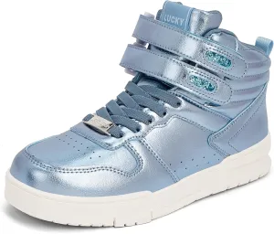 LUCKY STEP Women's High Top Fashion Sneakers Basketball Ankle Boots Walking Tennis Shoes Platform Hook and Loop Casual Faux Leather Sneaker