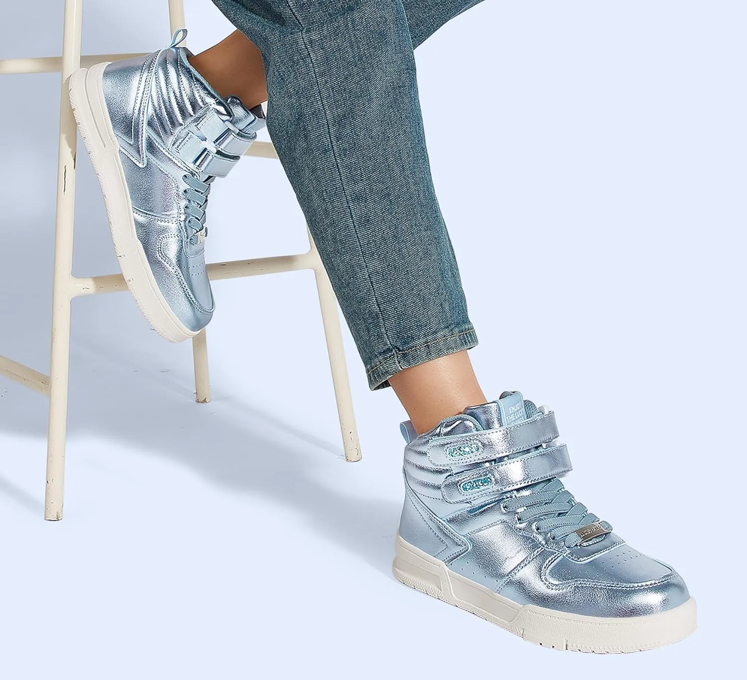 LUCKY STEP Women's High Top Fashion Sneakers Basketball Ankle Boots Walking Tennis Shoes Platform Hook and Loop Casual Faux Leather Sneaker