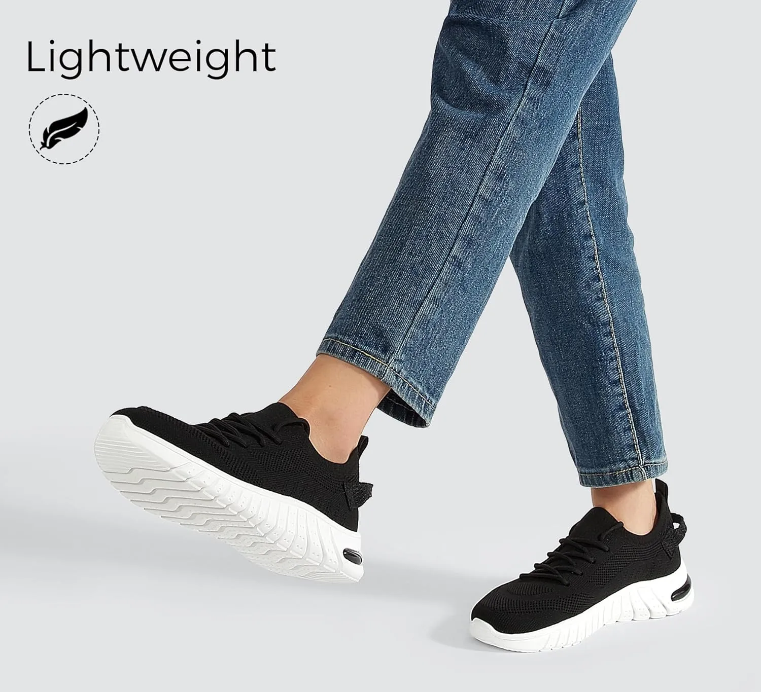 LUCKY STEP Women's Mesh Slip on Sneakers Lightweight Breathable Wide Width Walking Shoes Nursing Casual Gym Workout Tennis Footwear