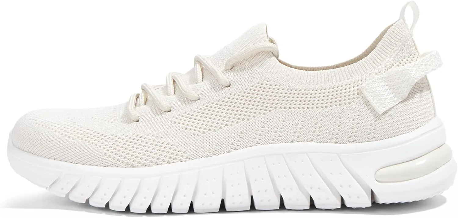 LUCKY STEP Women's Mesh Slip on Sneakers Lightweight Breathable Wide Width Walking Shoes Nursing Casual Gym Workout Tennis Footwear