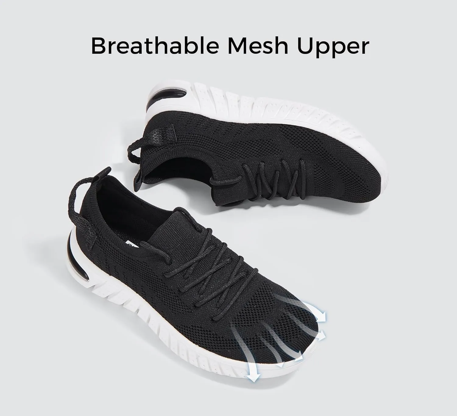 LUCKY STEP Women's Mesh Slip on Sneakers Lightweight Breathable Wide Width Walking Shoes Nursing Casual Gym Workout Tennis Footwear