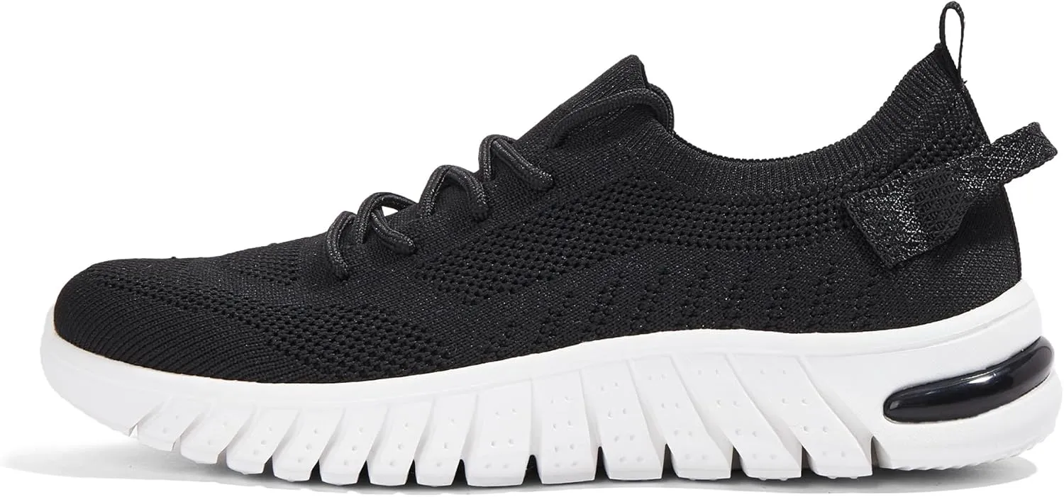LUCKY STEP Women's Mesh Slip on Sneakers Lightweight Breathable Wide Width Walking Shoes Nursing Casual Gym Workout Tennis Footwear
