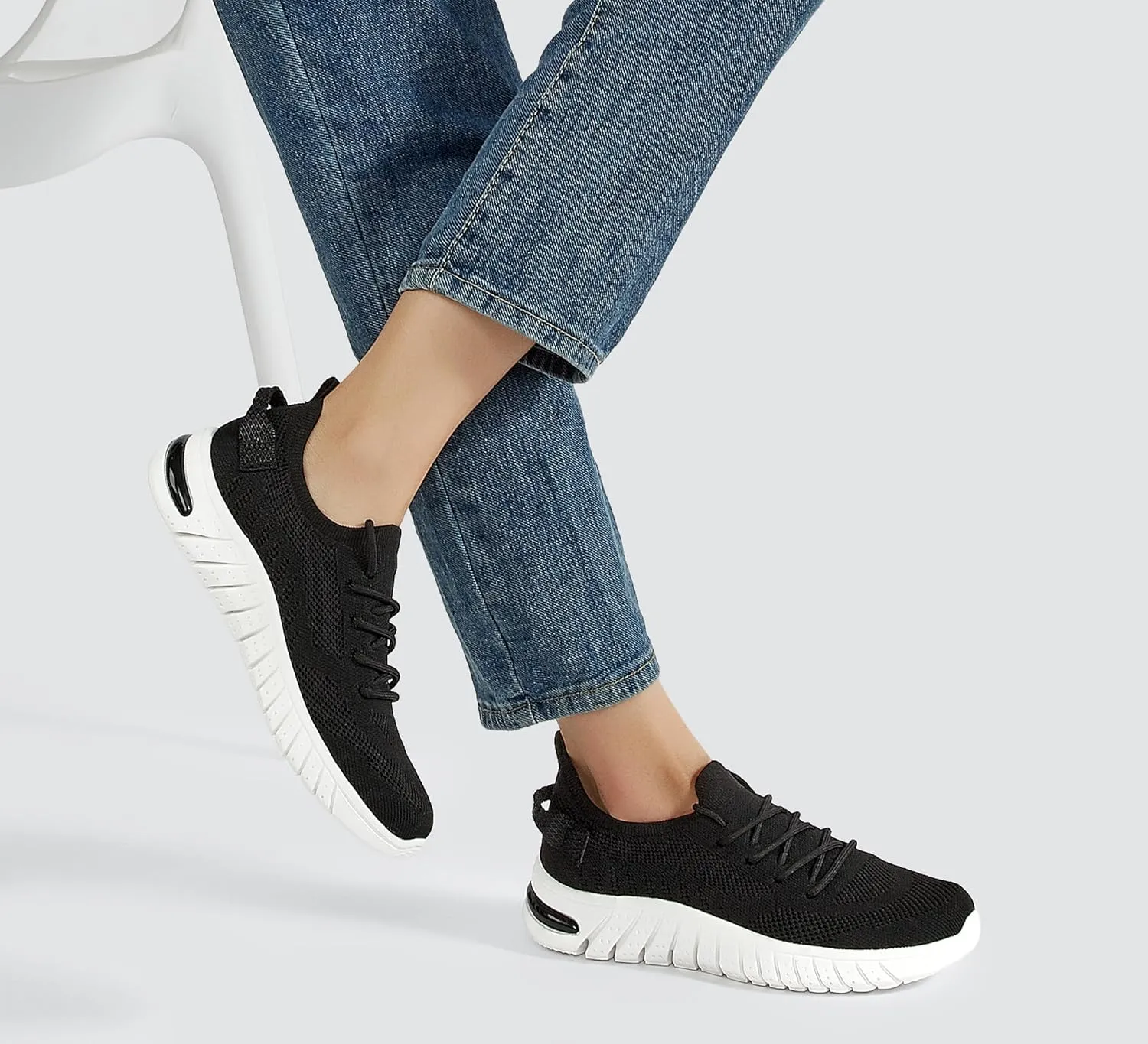 LUCKY STEP Women's Mesh Slip on Sneakers Lightweight Breathable Wide Width Walking Shoes Nursing Casual Gym Workout Tennis Footwear
