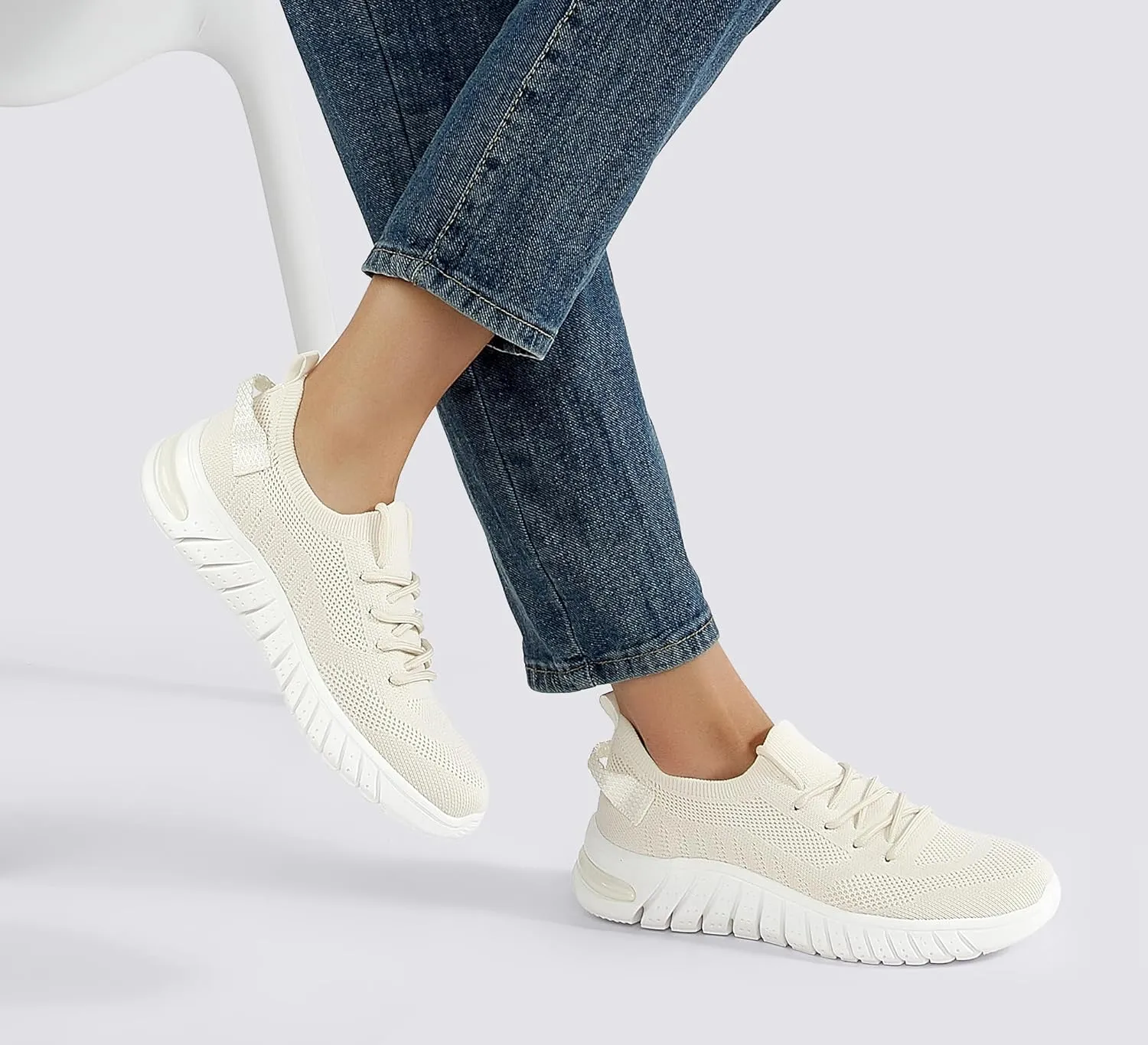 LUCKY STEP Women's Mesh Slip on Sneakers Lightweight Breathable Wide Width Walking Shoes Nursing Casual Gym Workout Tennis Footwear
