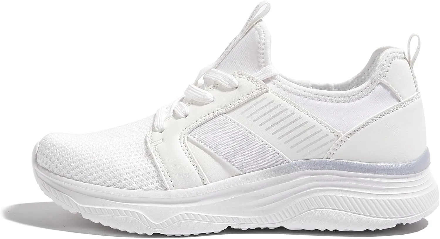 LUCKY STEP Women's Mesh Slip On Walking Shoes Platform Tennis Running Sneakers Breathable Lightweight Training Workout Athletic Gym Footwear
