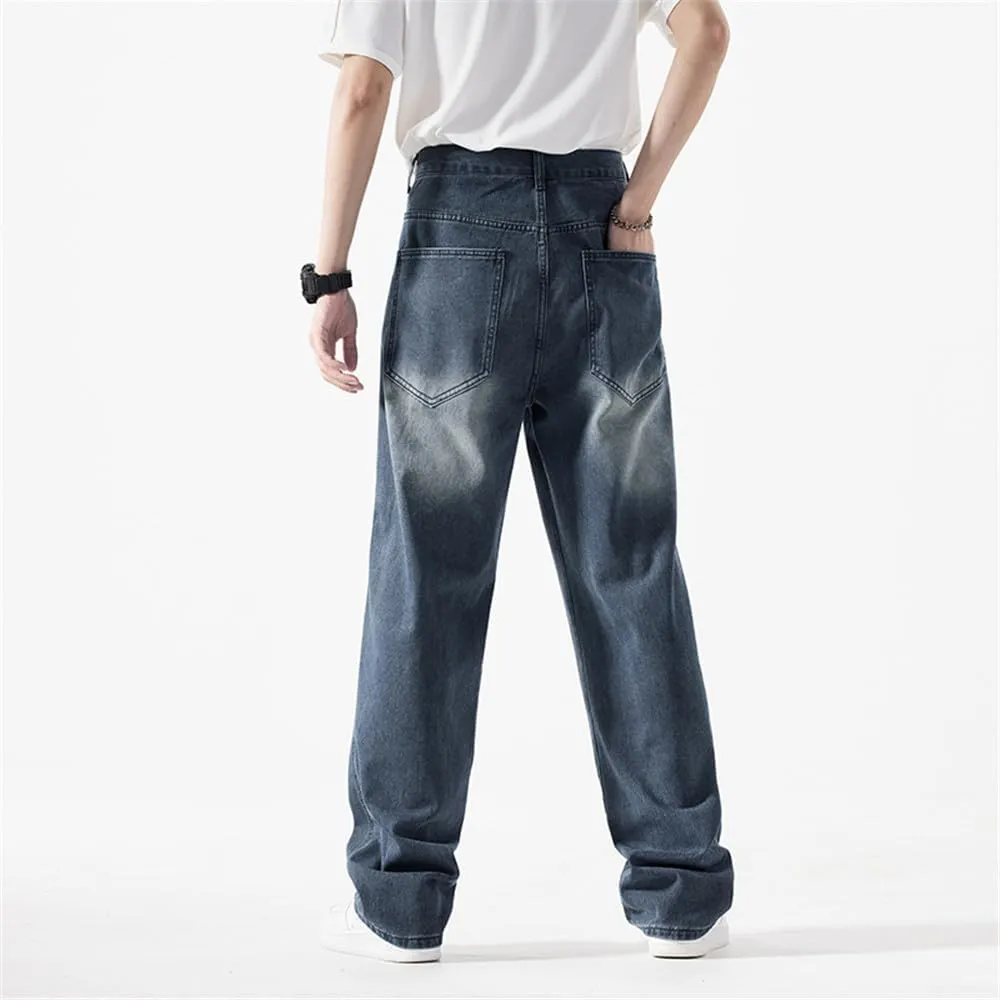 LUOBANIU Men's Baggy Jeans Hip Hop Loose fit 90s Vintage Denim Pants Dance Skater Skateboard Pants Straight Leg Jeans