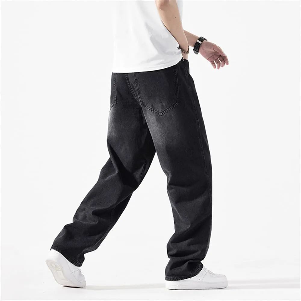 LUOBANIU Men's Baggy Jeans Hip Hop Loose fit 90s Vintage Denim Pants Dance Skater Skateboard Pants Straight Leg Jeans