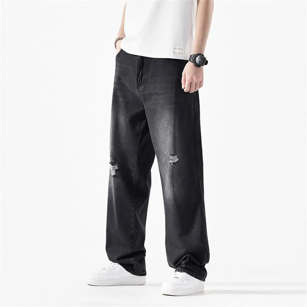 LUOBANIU Men's Baggy Jeans Hip Hop Loose fit 90s Vintage Denim Pants Dance Skater Skateboard Pants Straight Leg Jeans