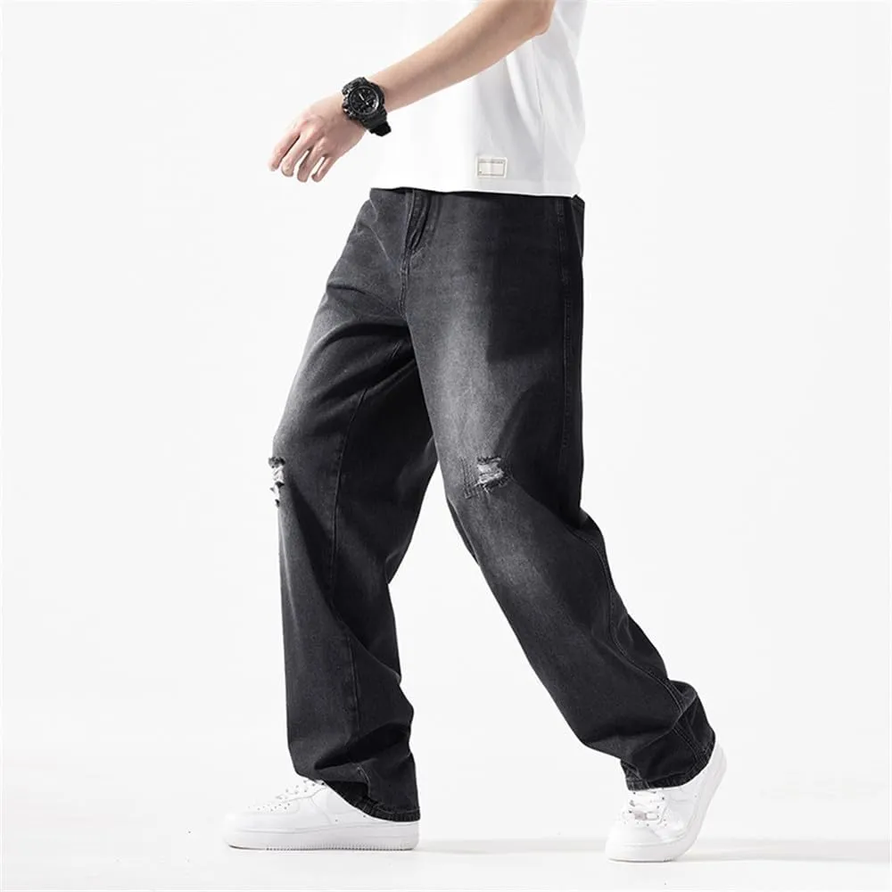 LUOBANIU Men's Baggy Jeans Hip Hop Loose fit 90s Vintage Denim Pants Dance Skater Skateboard Pants Straight Leg Jeans