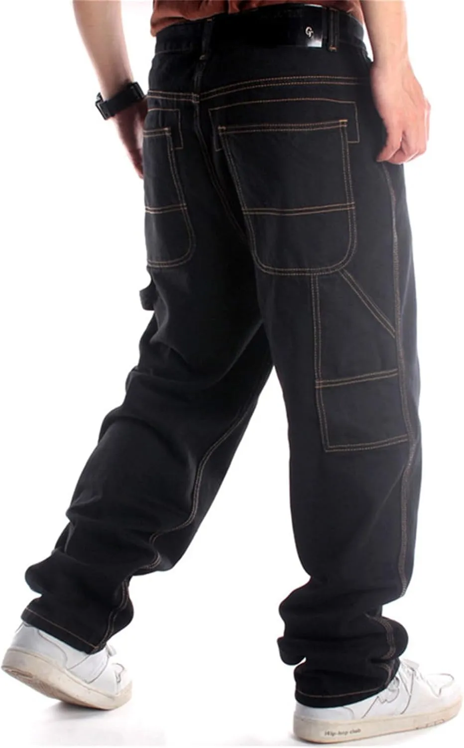 LUOBANIU Men's Baggy Jeans Vintage Denim Loose Fit Hip Hop Style Dance Skateboard Pants