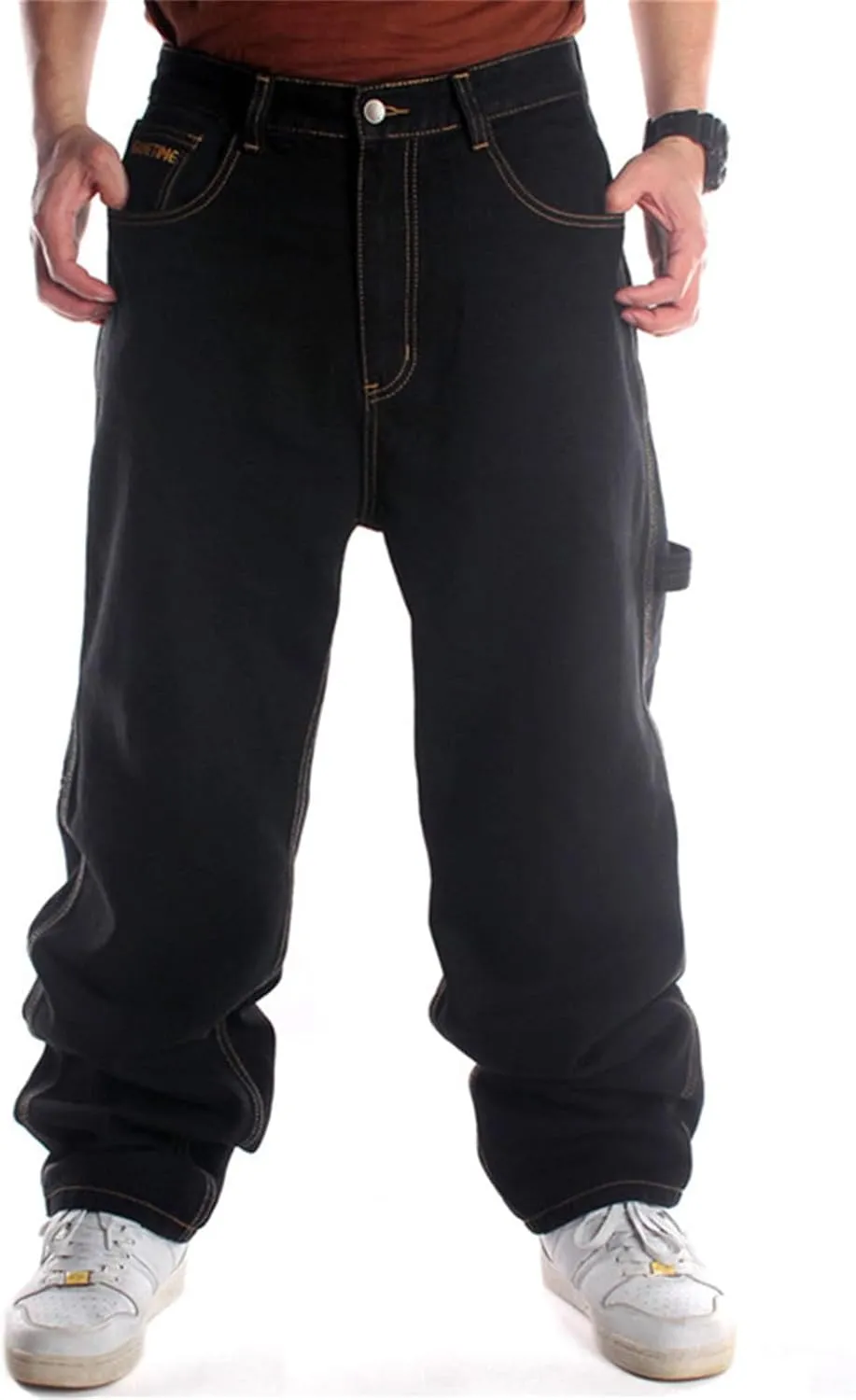 LUOBANIU Men's Baggy Jeans Vintage Denim Loose Fit Hip Hop Style Dance Skateboard Pants