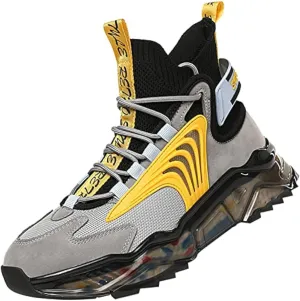 LZDZN Mens Basketball Shoes for Men Sneakers Men's High Top Running Trail Air Sports Athletic Male Walking Black Beige Grey Size Boys Women Man Boots