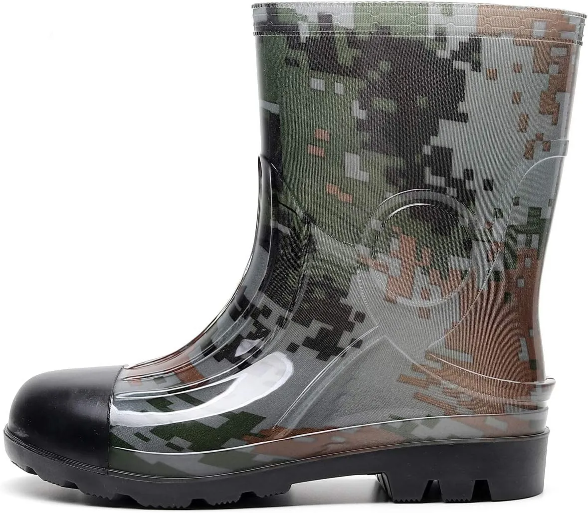 Man Knee High Rubber Rainboots Camo Waterproof Rubber Boots for Garden Man Rain Footwear Size