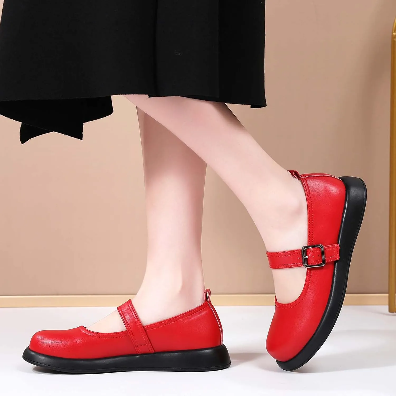 Mary Jane Shoes Women Flat Comfortable Dressy Casual Ladies Office Work Shoes