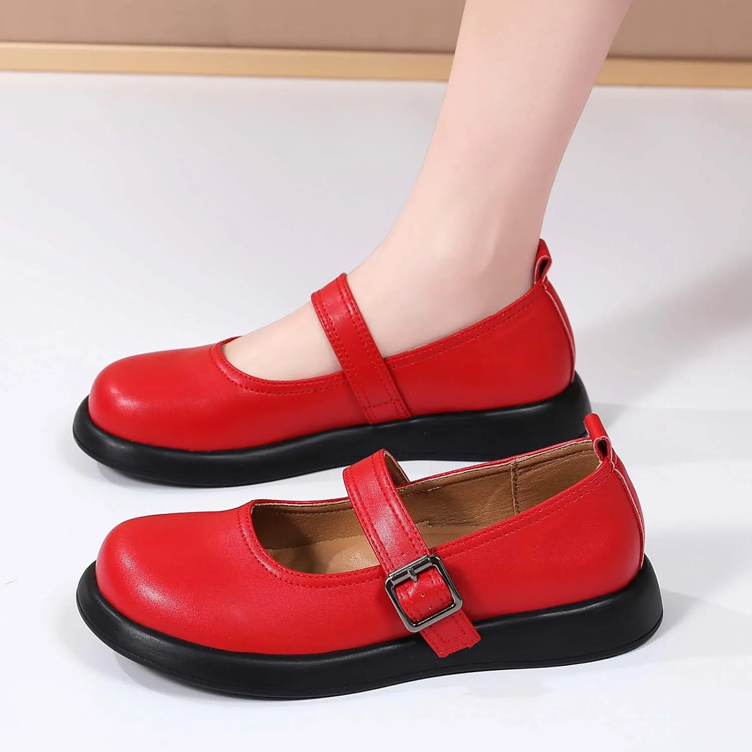 Mary Jane Shoes Women Flat Comfortable Dressy Casual Ladies Office Work Shoes