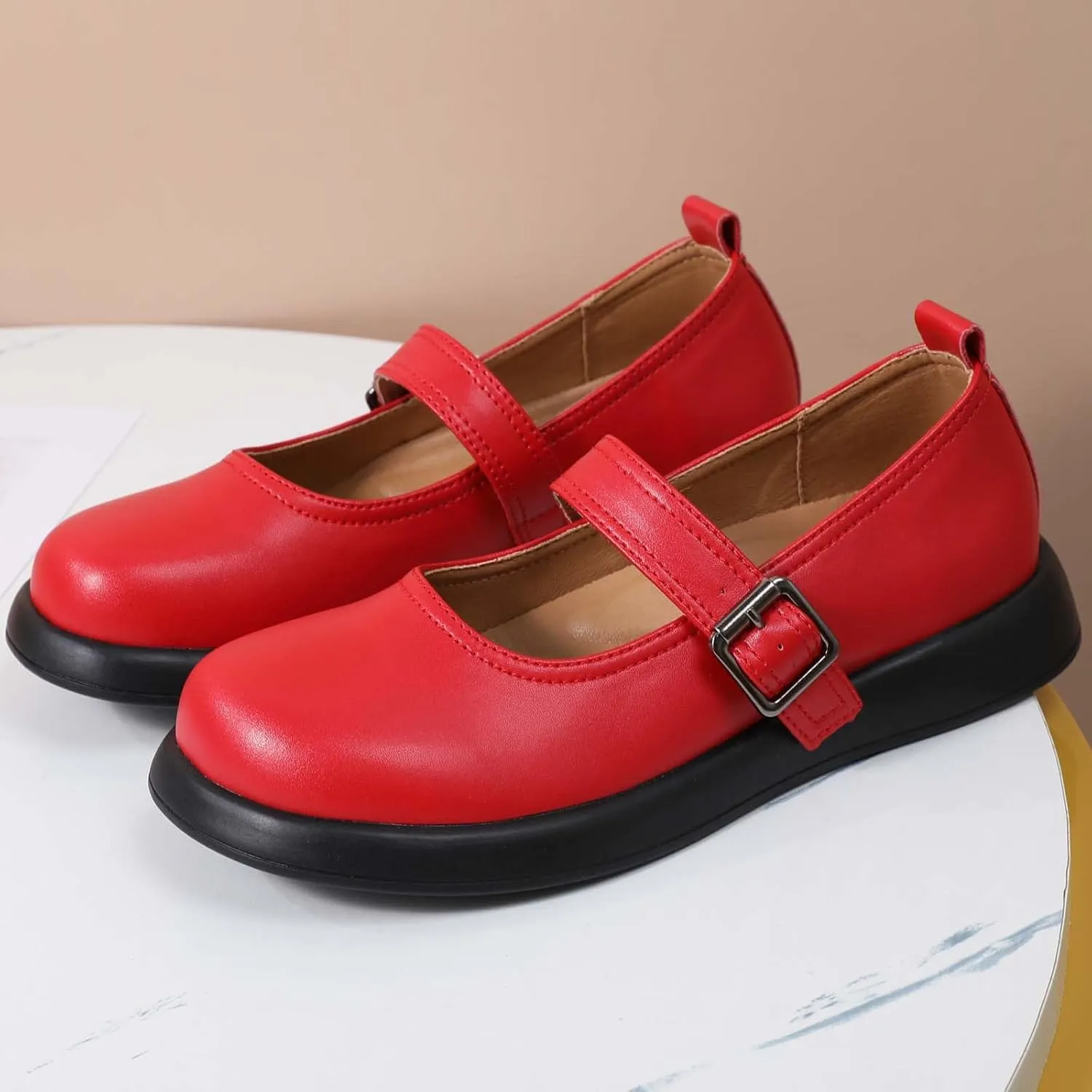 Mary Jane Shoes Women Flat Comfortable Dressy Casual Ladies Office Work Shoes