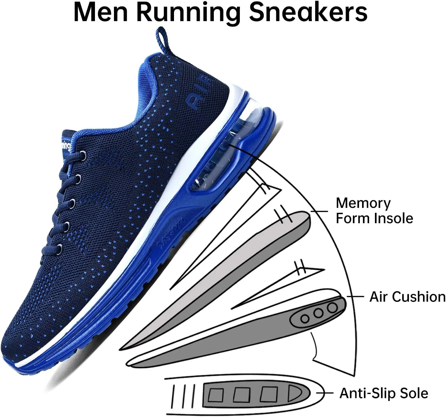 MEHOTO Mens Air Running Sneakers, Men Sport Jogging Fitness Gym Walking Lightweight Athletic Shoes