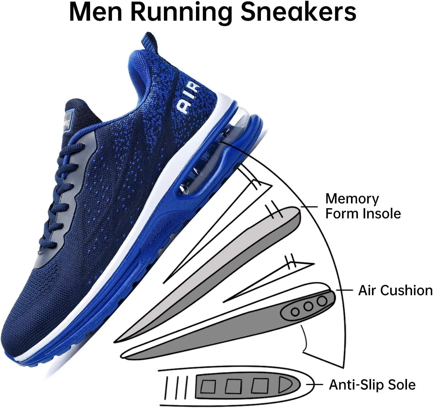 MEHOTO Mens Tennis Running Sneakers, Men Sport Fitness Gym Jogging Walking Lightweight Athletic Shoes
