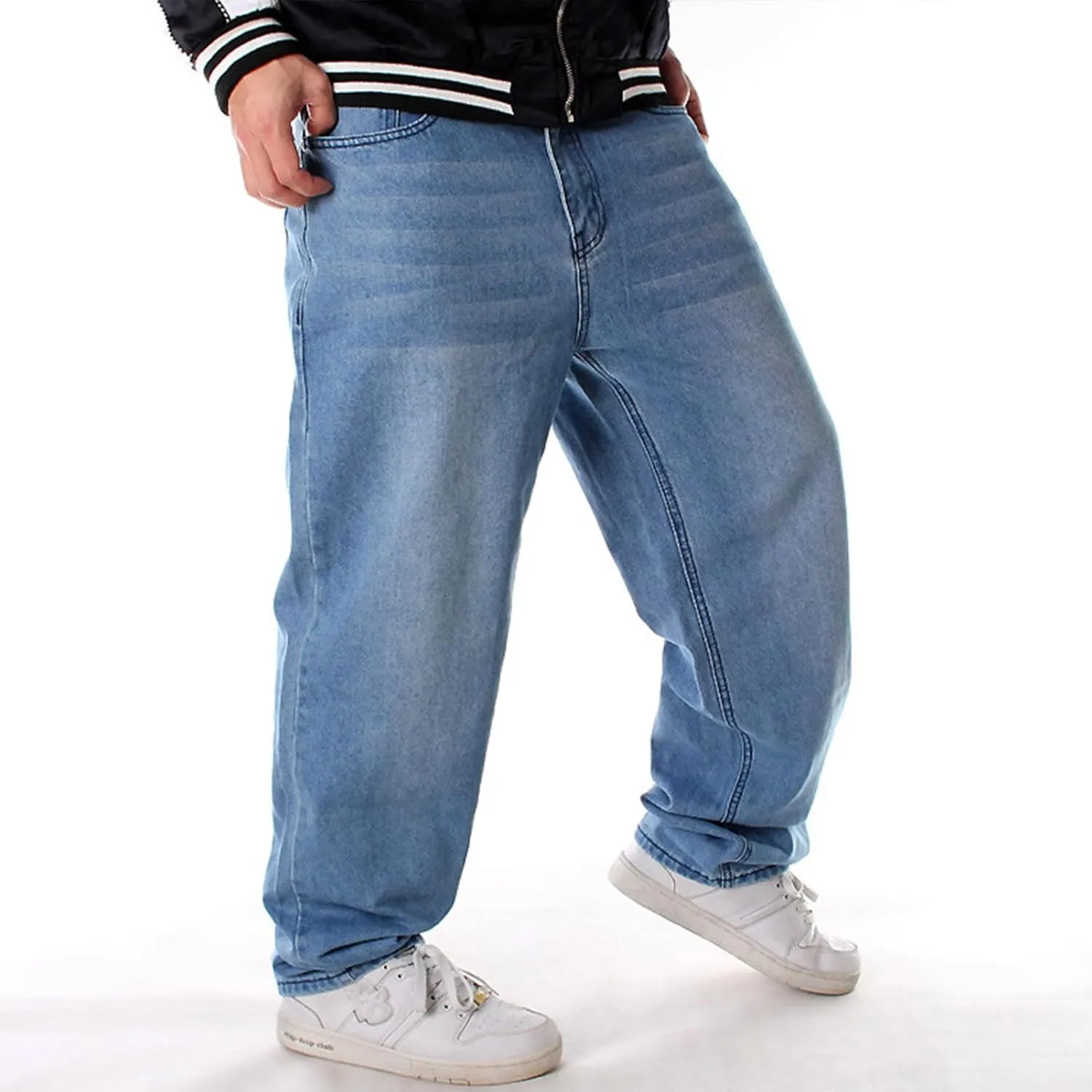 Men Baggy Jeans Y2k Grunge Skater Pants Relaxed Fit Skateboard Jeans Hip Hop Dance Denim Pants Streetwear
