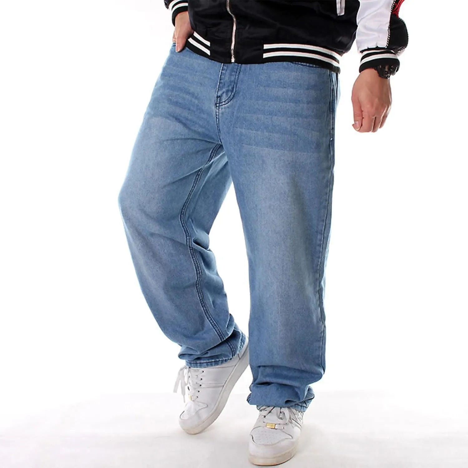 Men Baggy Jeans Y2k Grunge Skater Pants Relaxed Fit Skateboard Jeans Hip Hop Dance Denim Pants Streetwear