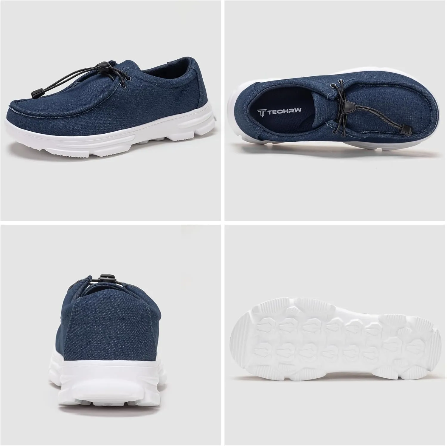 Men Extra Wide Shoes Casual Loafers Slip On Comfortable and Breathable Boat Shoes with Arch Support Insole
